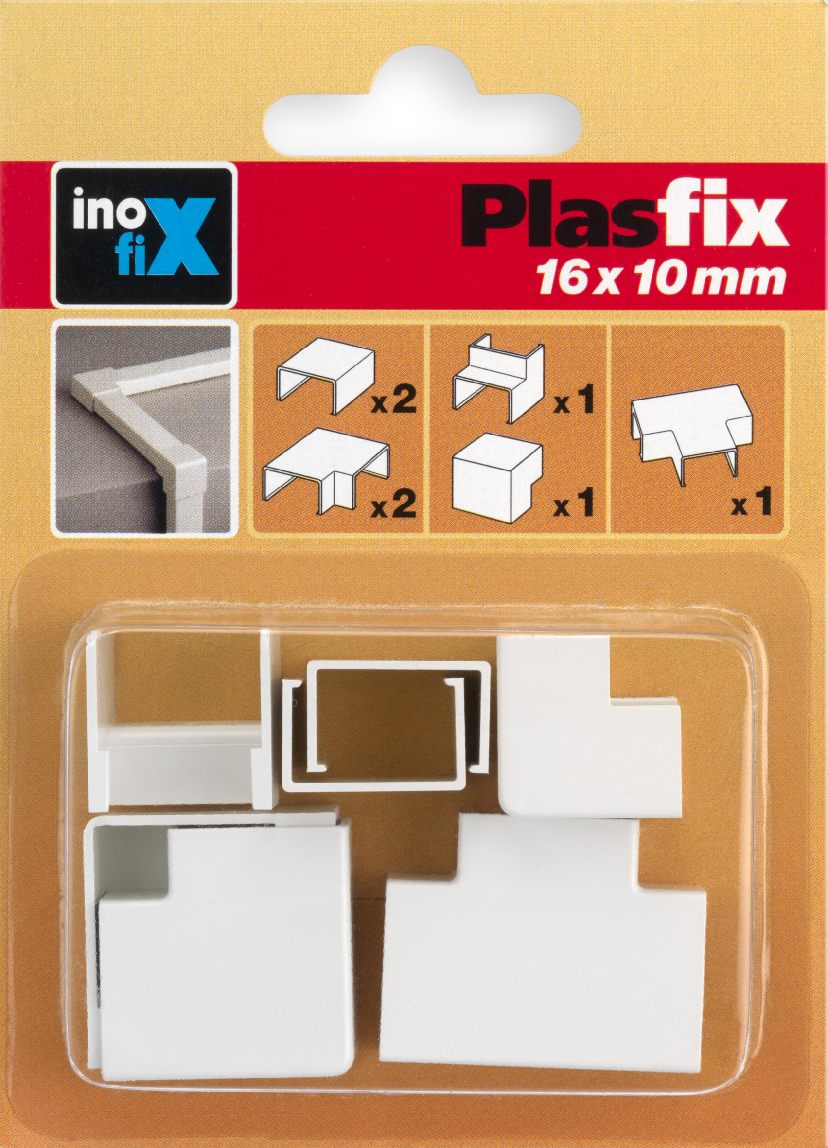 Inofix Canaleta para cables adhesiva (L x An x Al: 200 x 1,6 x 1 cm,  Blanco)