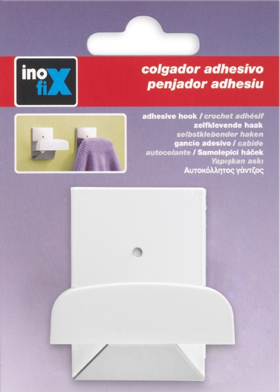Inofix Colgador adhesivo 2191-2 (1 ud., Blanco, Rectangular)